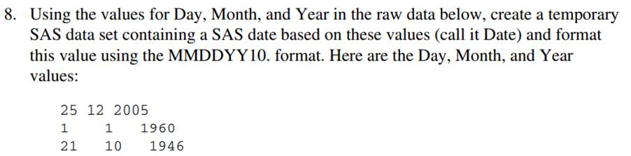 Repeat Problem 8, except use the following data. If there is a missing value for the day, substitute...-2