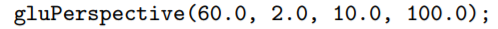 Determine the equivalent glFrustum() call of the following projection statement: Hint: Use...