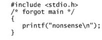 Take a working program and omit each line in turn and run it through the compiler. Record the error...-1