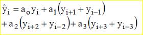 Design a seven point smoothing formula of the form: which corresponds to a transfer function H( ? k)...-1