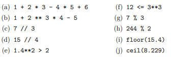 Determine the value of each of these expressions: Determine the value of each of these expressions:-1