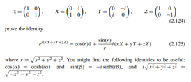 Given real numbers x, y, and z and the Pauli matrices defined as