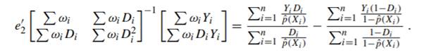 For the double robust estimator recall the weights for ATE in (3.39). Show then that