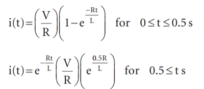 A resistor, R = 2O, and an inductor, L = 1.7H, are connected to a voltage source in series (RL...