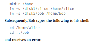 Bob and Alice are using a unix file system as described in Section 2.5. The file system has two...