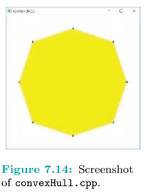 Run convexHull.cpp, which shows the convex hull of 8 points on a plane. Use the space bar to select...-3