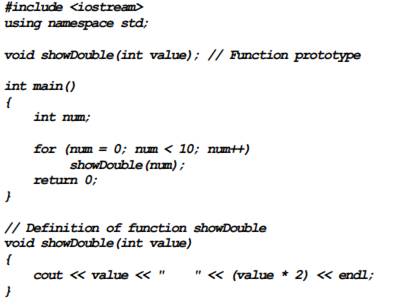 Write a function named timesTen. The function should have an integer parameter named number. When...