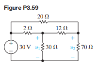 Use a ?-to-Y transformation to find the voltages v 1 and v 2 PSPICE in the circuit in Fig. P3.59.