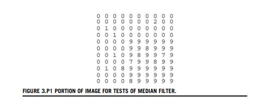 a. Determine the effect of applying (1) a 3 3 median filter and (2) a 5 5 median filter to the...-3