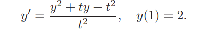 Use the Runge-Kutta method of order 4 with h = 0.05 to approximate the solution in [1, 1.5] of the...-1