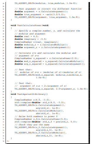 Extend the unit tests given in Listing 9.3 so that all the public methods in the class of complex...-2