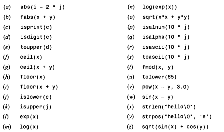 Each of the following expressions involves the use of a library function. Identify the purpose of...-3