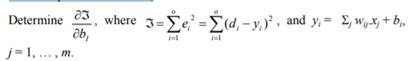 Determine the gradient of an arbitrary bias for an ADALINE network with linear output nodes. That...