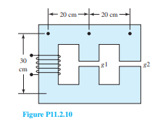 Consider the magnetic circuit in Figure P11.2.10, in which all parts have the same cross section....