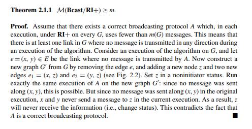 Prove that the message complexity of traversal under R is at least m. (Hint: use the same technique...