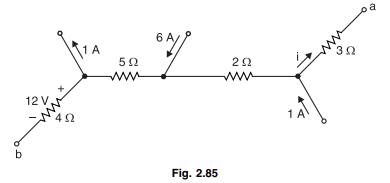 Find i and vab for the network shown in Fig. 2.85....