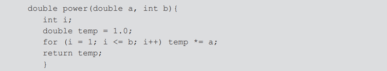 The following C function computes the power , where is a floating-point number and is a...-4