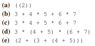 Using the grammar of Figure 6.17, draw parse trees and abstract syntax trees for the arithmetic...-1