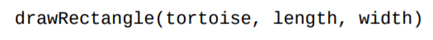 Write a function that uses the turtle named tortoise to draw a rectangle with the given length and...-1