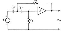 Find the transfer function, F, in terms of variables G1, G2 and A. Use G1 = G2 and design for Q = 4...-1