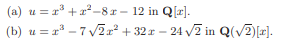 Prove that u in Q[x] is square-free if and only if it has no multiple roots that are complex...