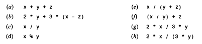 Suppose a, b and c are integer variables that have been assigned the values a = 8, b = 3 and c =-5....-2