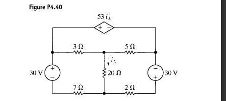Use the mesh-current method to find the power developed in the dependent voltage source in the...