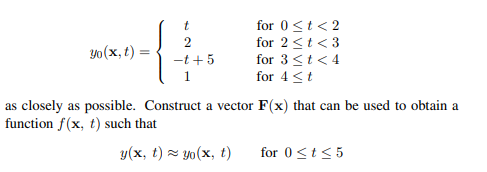 The step response y(x, t) of an nth-order control system is required to satisfy the specification