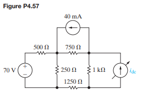 The variable dc current source in the circuit in Fig. P4.57 is adjusted so that the power developed...
