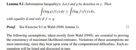 Prove the information inequality (Lemma 9.1) by applying Jensen’s inequality (-log x is convex) to...