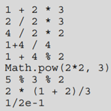 Evaluate the following expressions yourself before checking the answers in a Java program: Translate...-1