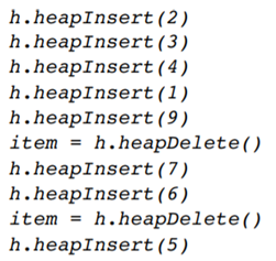 What does the initially empty heap contain after the following sequence of pseudocode operations?...-2