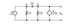 Find the output voltage for the current source being the function j(t) = 3 cos(3t + 250 ). (a) Keep...-2