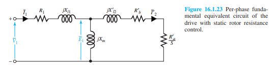 For the static rotor resistance control considered in the text for an induction motor drive, develop...