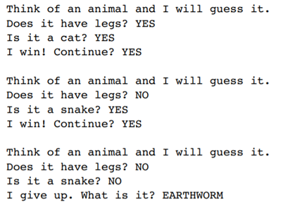 Write a Java program that learns about a universe of your choice by asking the user yes/no...-1