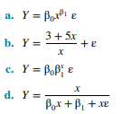 Determine if the following models are intrinsically linear. If yes, determine the appropriate...