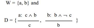 Find the stable extensions for the following default theory. Given Del ={W, D} where Show that P ?...-1