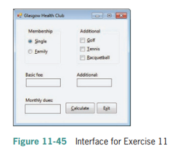 Each member of Glasgow Health Club must pay monthly dues that consist of a basic fee and one or more...