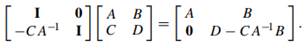 In this exercise we use block LU factorization to calculate the inverse of a block matrix. (i)...-4