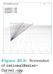 Run rationalBezierCurve1.cpp, which draws the cubic rational B´ezier curve specified by four control...