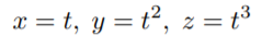 Draw an ax head as in Figure 10.10(b). The twisted cubic is a space curve given parametrically by...-2