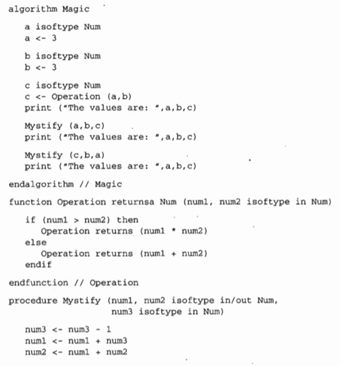 Consider the following algorithm and report the exact output that is printed.-1