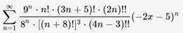 Define the double factorial of n, denoted n!!, as follows: where (-1)! = 0!! = 1. Find the radius of...-2