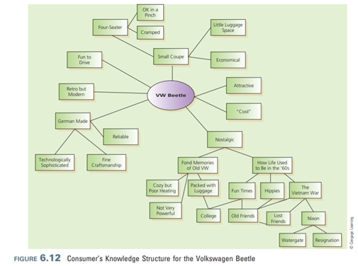 Figure 6.12 presents one consumer’s knowledge structure for the VW Beetle. Construct your knowledge...