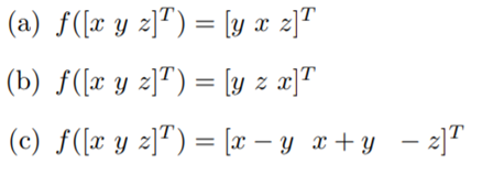 Express each of the following affine transformations as a composition of OpenGL transformations: