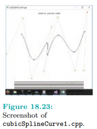 Run cubicSplineCurve1.cpp, which shows the cubic spline approximation of nine control points in 2D...