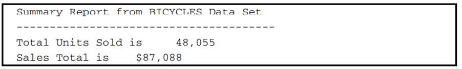 You want to read observations from the SAS data set Bicycles. Using a DATA _NULL_ step, sum the...