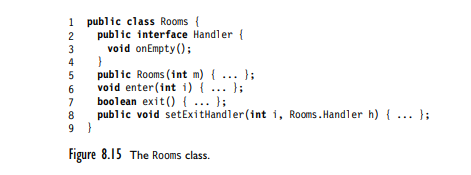 The Rooms class manages a collection of rooms, indexed from 0 to m (where m is an argument to the...