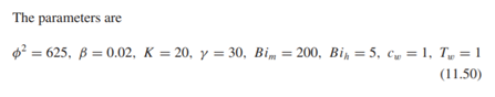 Project. Equation (11.49) governs the reaction of carbon monoxide in a thin porous material with...-2