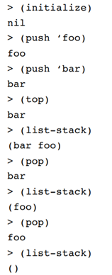 Write the functions initialize, push, top, pop, and liststack to maintain a global stack. These...